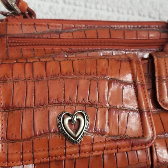 BRIGHTON ORANGE CROCODILE PATTERN CROSSBODY BAG - Picture 16 of 16